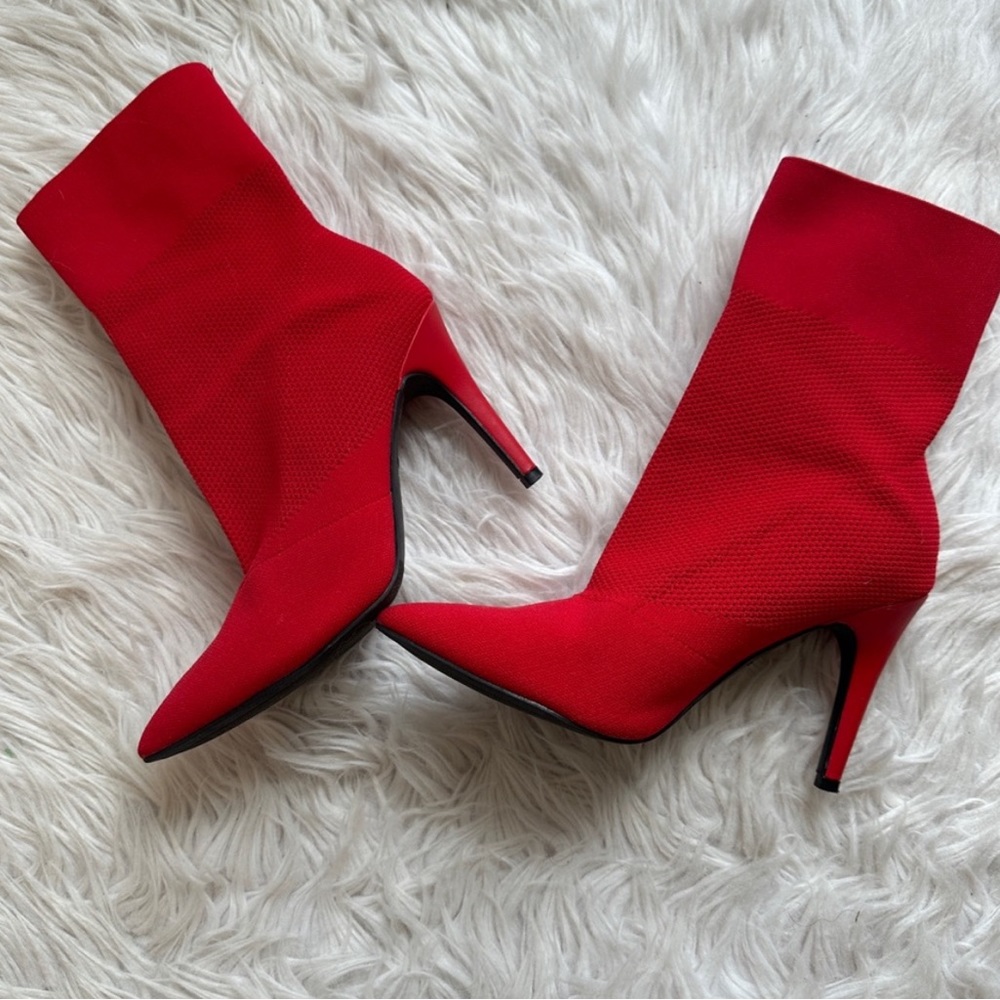 Red boots.
